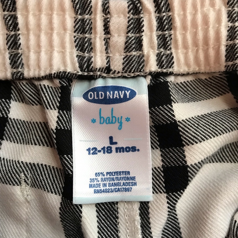 Old Navy Baby Black & White Plaid Skort 12-18M - Picture 3 of 8